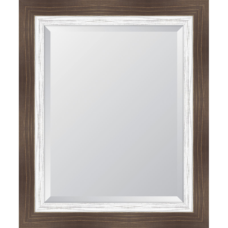 Farmhouse Wood Flat Wall Mirror, 36" H x 30" W, White