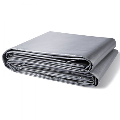 Bâche imperméable 20 x 30 pi, bâche en plastique poly 10 mil, bâche extérieure multi-usages résistante aux rayons UV et à la température avec œillets renforcés à haute durabilité (argent / brun)