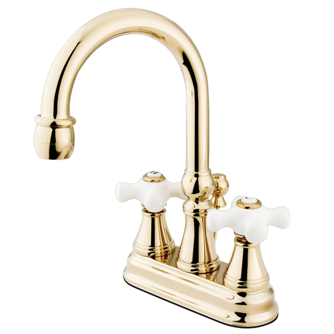 Centerset Bathroom Faucet with Double Cross Handles Elements of Design 