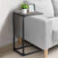 Table de bout en forme de C - table coulissante sous le canapé, table de collation avec plateau télé, petite table d'appoint pour le salon et petits espaces