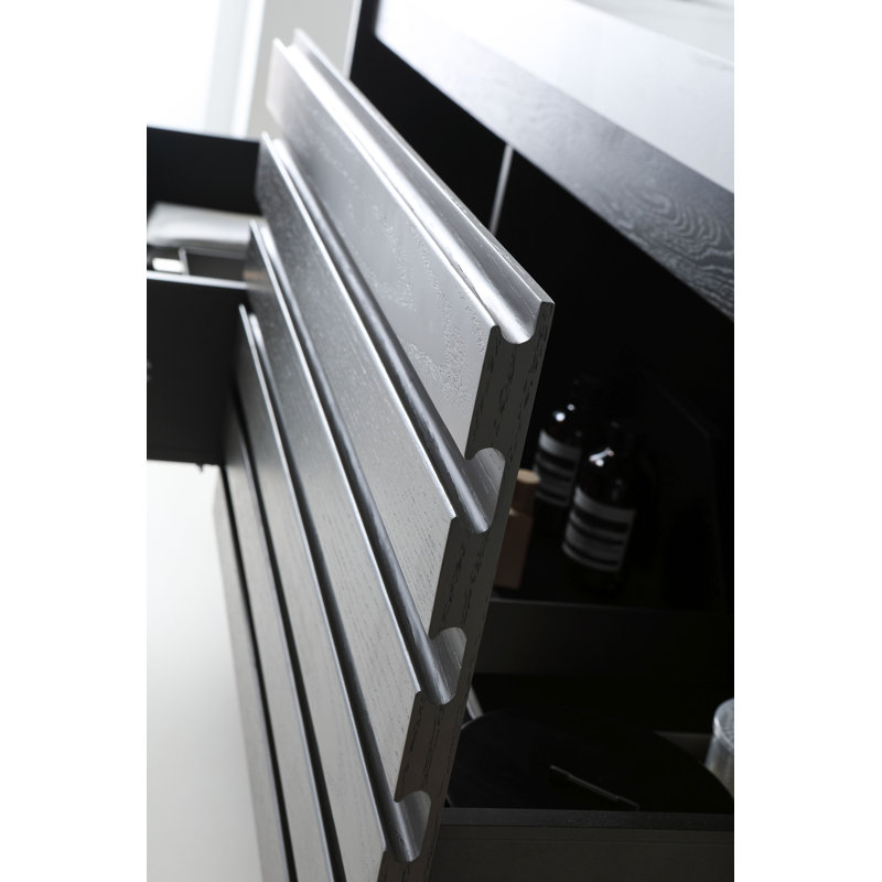 Matera 60" W Double Vanity, White, Charcoal