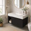 Meuble-lavabo mural flottant 36 po avec lavabo 36 po, noir pour rangement de salle de bain-1236449913-1236449916-1236449917