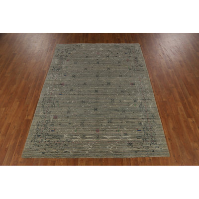 Tribal Wool Gabbeh Style Indian Area Rug 6x8