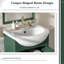 Meuble de salle de bain vert de style français moderne avec porte à fermeture douce et lavabo intégré