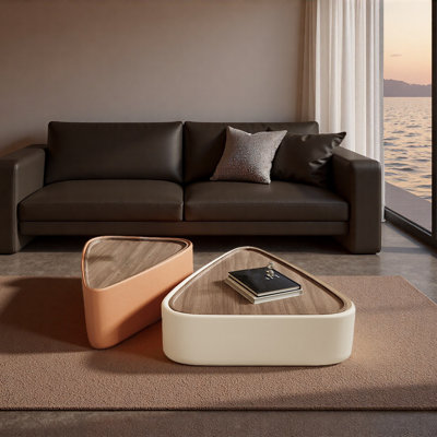 Elegant Triangular Coffee Table Set