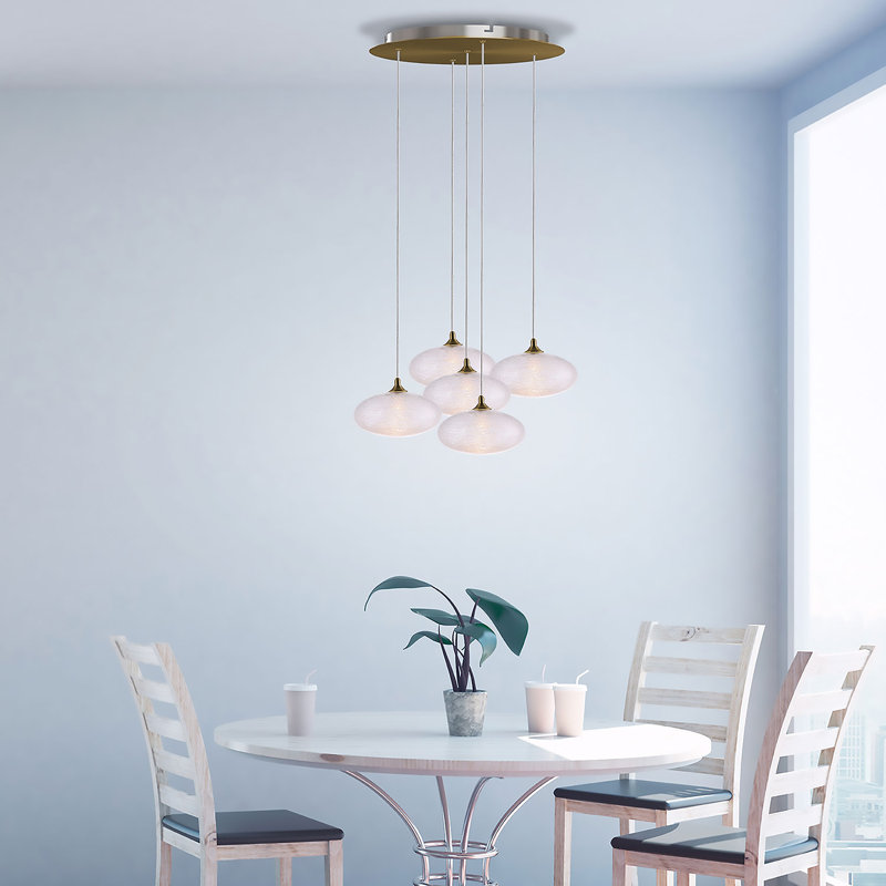 Alvie 5 - Light Cluster Pendant, Brushed Brass