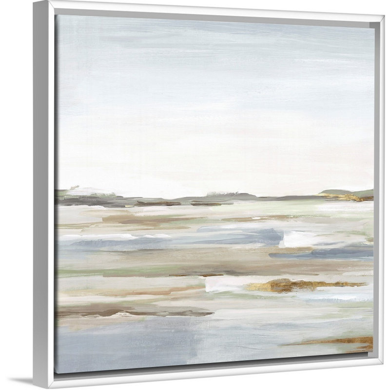 " Vastness II " by Eva Watts Painting Print, Picture Framed Canvas, 18" H x 18" W, White