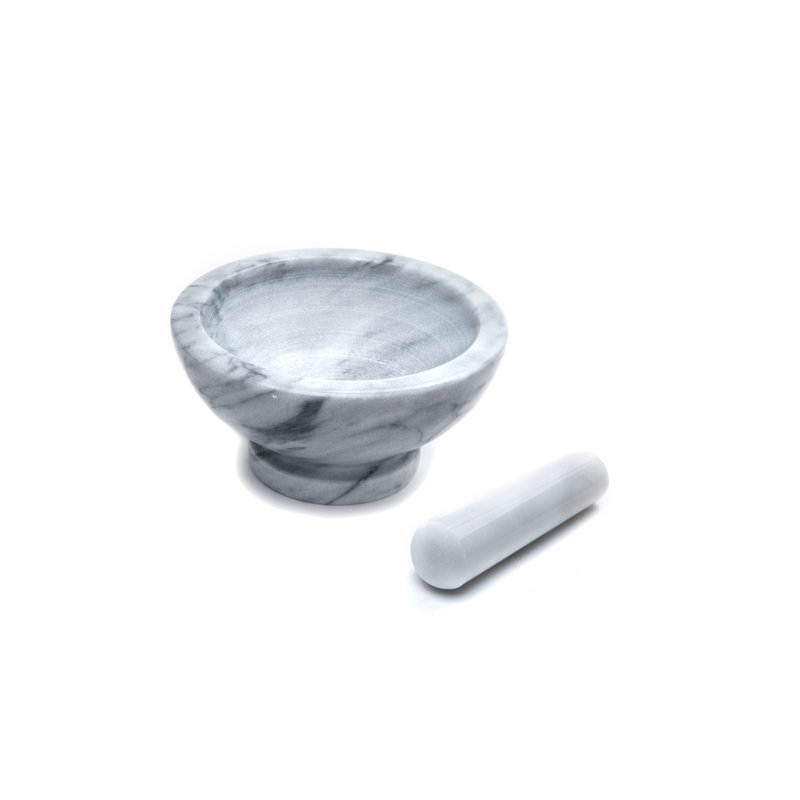 Large White Marble Mortar and Pestle for Kitchen