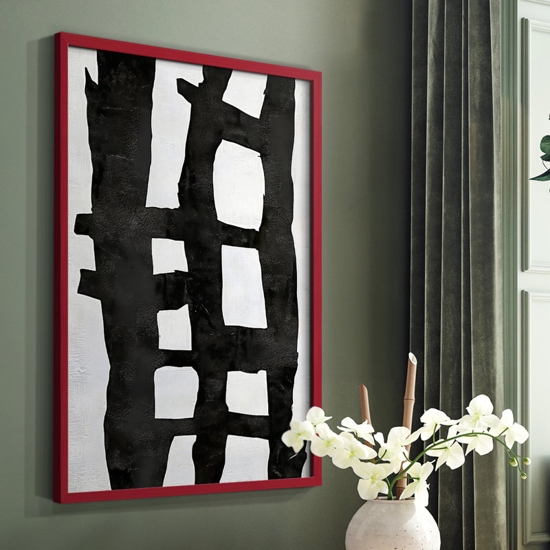 «Abstract CCXI», reproduction encadrée - prête à être accrochée, H 29 po x l 23 po, Rouge