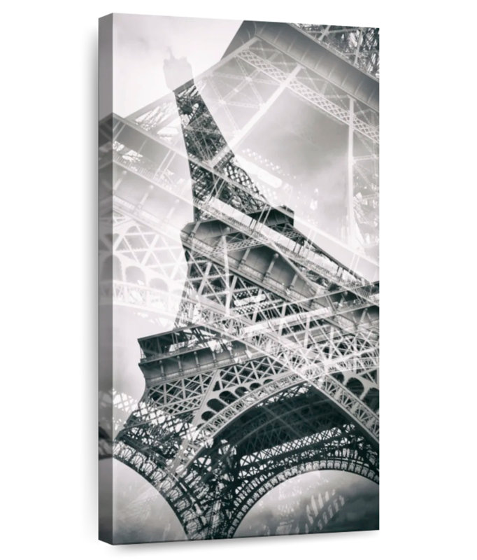 Tour Eiffel double exposition, H 24 po x l 12 po