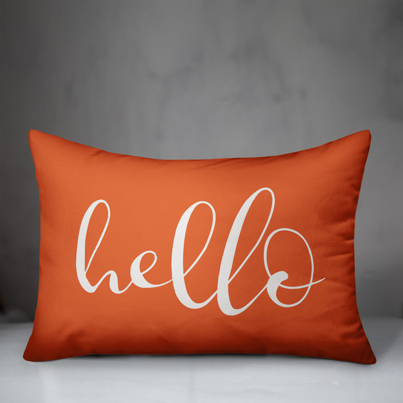 Housse et insert de coussin d'extérieur Hello, Orange