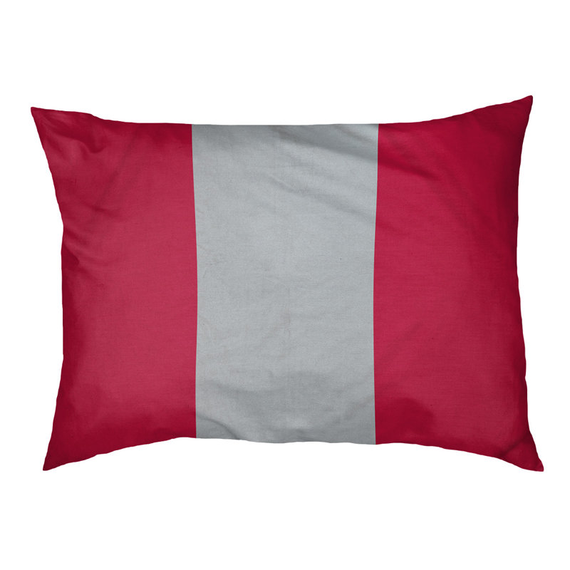 Coussin Houston, Moyen (H 9,5 po x l 28 po x P 18 po), Rouge / argent / rouge