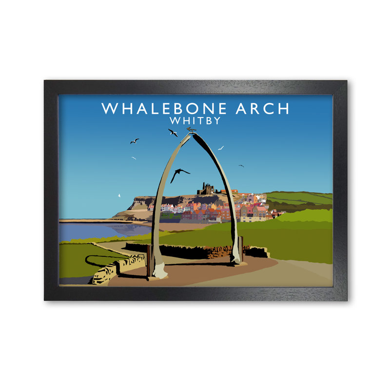 Whalebone Arch Whitby 1 Piece Single Picture Frame Wall Art, 21 cm H x 297 cm W  x  3 cm D, Black