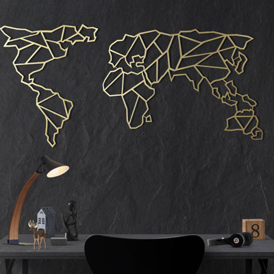 Accessoire mural élégant en métal, finition dorée, 33,5 po x 67,0 po | Fabrication 100% métal, épaisseur: 0,08 pouce | Facile à accrocher, décoration élégante pour le salon, la chambre à coucher et les espaces de bureau