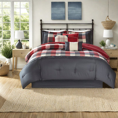 Ensemble de literie pour grand lit, tissu écossais en polyester pour maison confortable