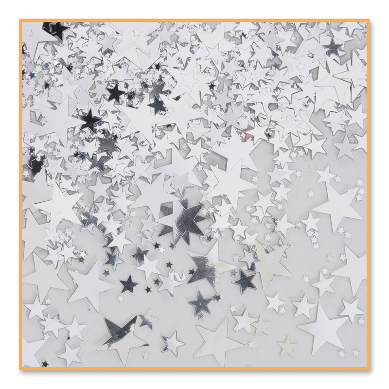 Confettis étoiles argentées - paquet de 6