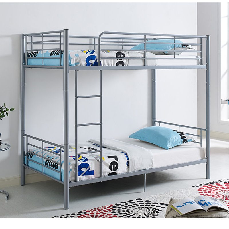 Elisabette Kids Twin Over Twin Bunk Bed, Silver