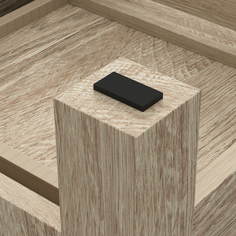 Table de chevet 3 tiroirs pour chambre à coucher, ensemble de 2, Brun