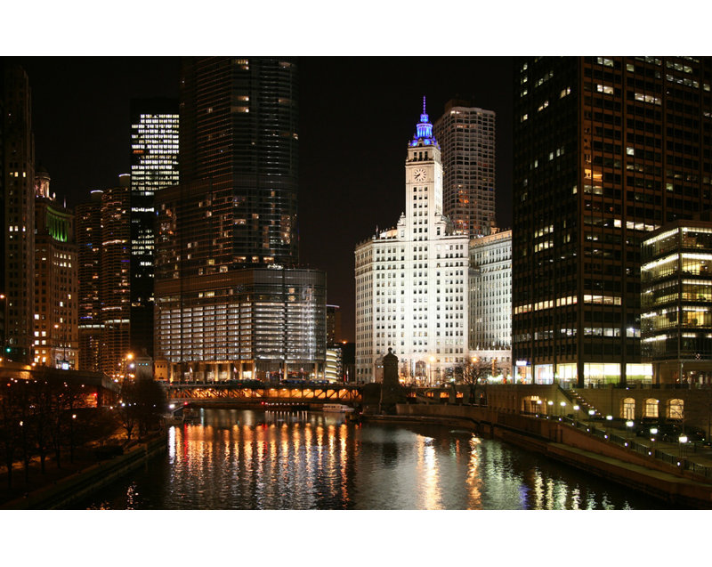 Chicago River at Night