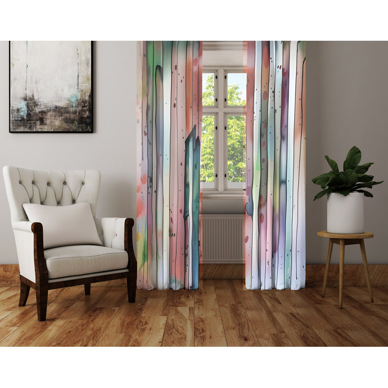 Barizar Semi Sheer Curtain Pair, 20" W x 52" L
