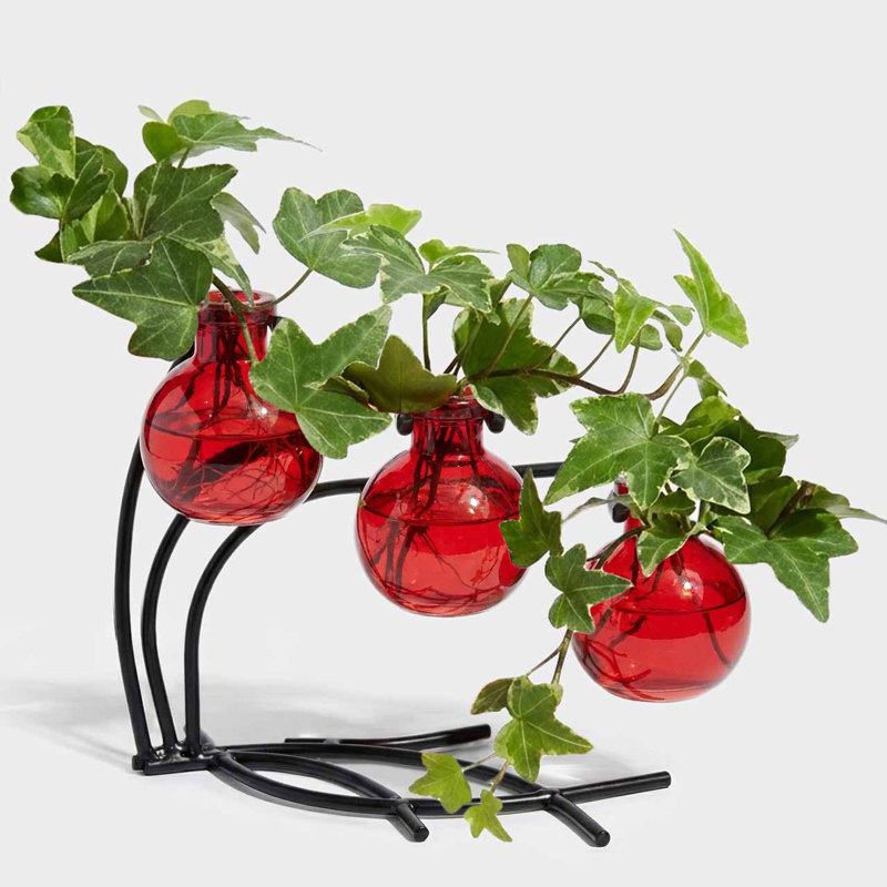 Ensemble de 3 vases en verre Creative, Rouge