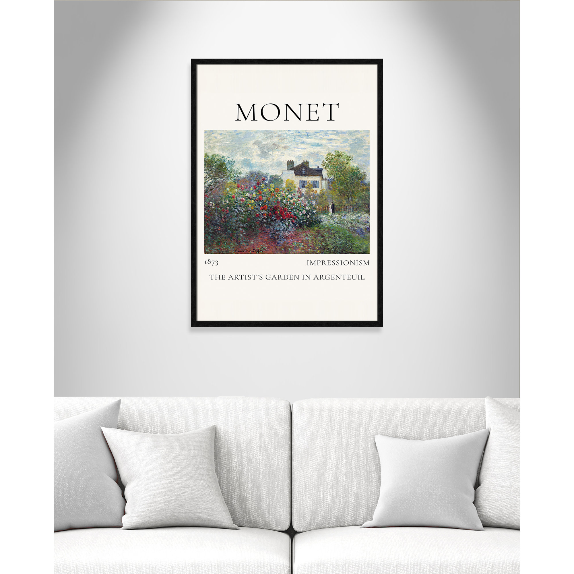 Artists Garden in Argenteuil Print by Claude Monet, No, Black Single Picture Frame, 35.5" H x 25.5" W x 0.75" D