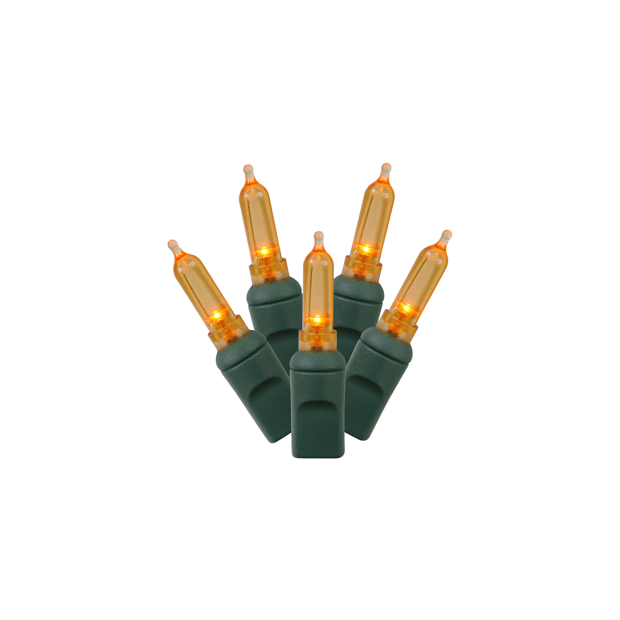 Italian LED Single Mold Christmas Light Set, Orange
