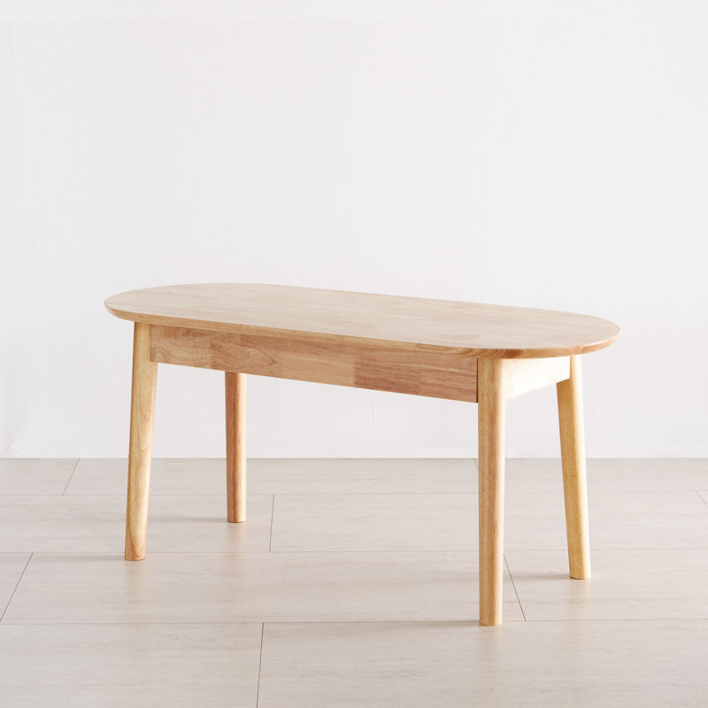 Jaiseon Round Solid Wood Entryway Bedroom Bench, Natural Oak, 17.7" H x 35.4" W x 15" D