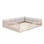 Wood Full Size Upholstered Platform Bed With Guardrail And Pillow-596764380