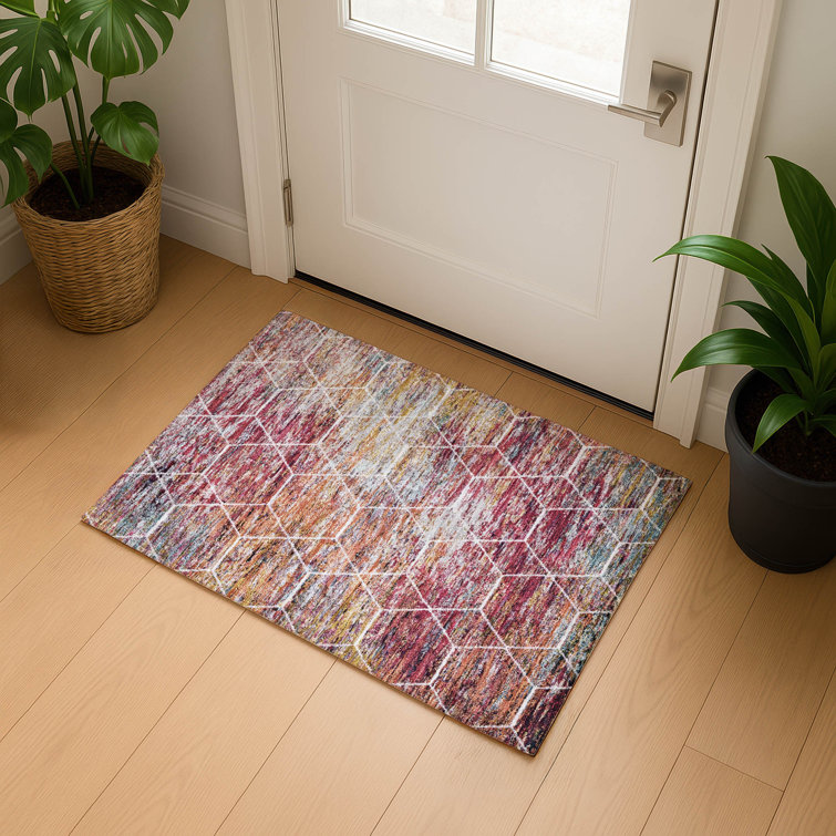 Premium Machine Washable Lubbers AMF1724 Geometric Rug