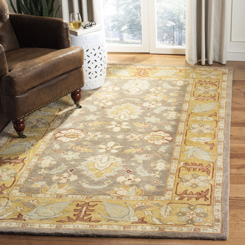 Tapis oriental en laine touffeté à la main Tingley, Rond 6 pi