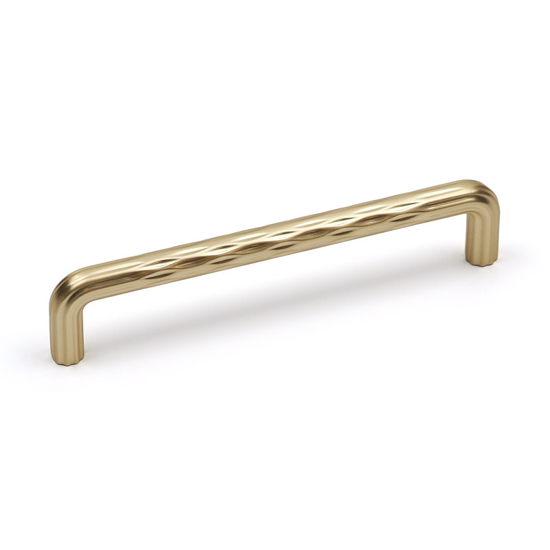 Brushed Brass Textured D-Bar Handles, 128mm