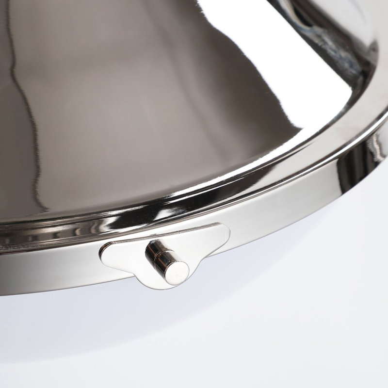 Collar Lundy encastré couloir cuisine salle d'eau, Nickel poli