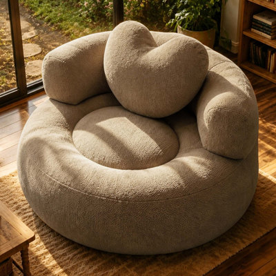 Méridienne surdimensionnée ronde sans dossier, siège profond en canapé moderne Corduroy, fauteuil demi-tonneau Comfy à cercle comprimé, canapé-lit sans assemblage pour salon, velours côtelé ondulé