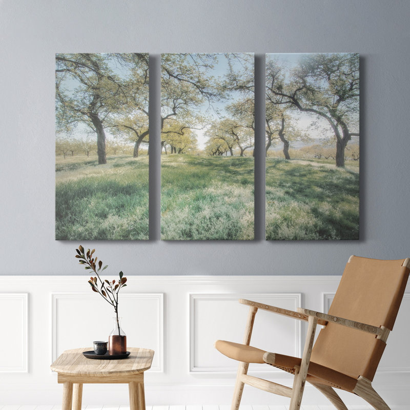 Charmante humeur printanière - ensemble de 3 photographies sur toile tendue, H 48 po x l 96 po x P 1 po