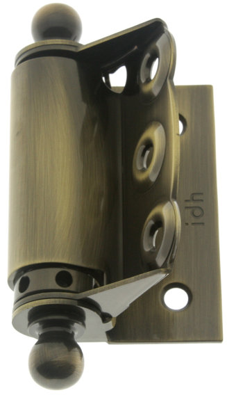 4" H x 4.5" W Spring Screen Pair Door Hinge, Antique Brass