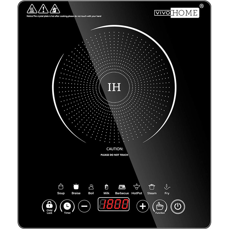 120V 1800W Electric Portable Induction Cooktop with 8 Preset Buttons