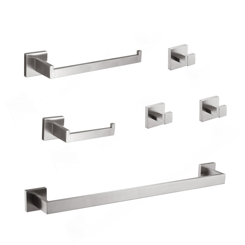 Ensemble de quincaillerie de salle de bain 6 pièces, Nickel brossé