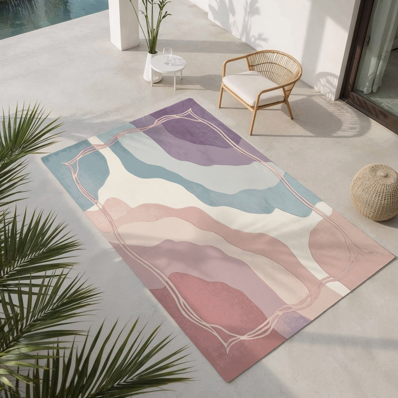 Clouded Drift Indoor And Outdoor Area Rug, Rectangle 4' x 6'