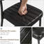Tabourets de bar, tabourets de bar à hauteur de comptoir de 26 po de hauteur, chaises de bar rembourrées avec dossier et pieds en métal, cuir d'unité centrale moderne avec surpiqûres, noir-1577187971