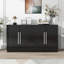 Buffet avec rangement et armoire à buffet avec tablettes réglables et poignées Trexm -1382446025