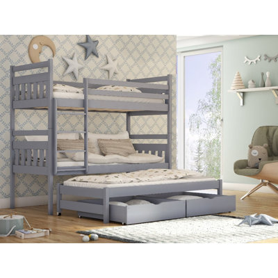 Garbo Storage Bunk Bed with Mattress and with Trundle Bed