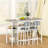 3 Piece Bar Table Set, Kitchen Dining Table Set For 2, Bar Table And Chairs Set With PU Upholstery Stool And 4 Open Storage Shelves, Pub Table Set For Small Space, Grey