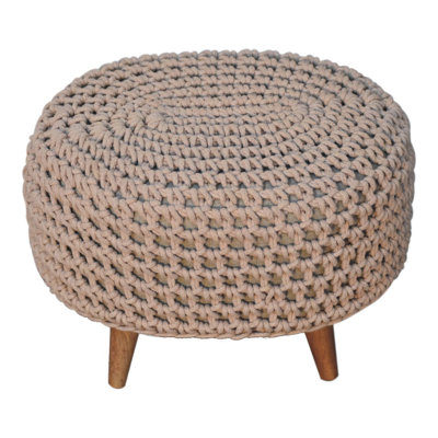Portman 50cm Wide Oval Solid Colour Footstool Ottoman