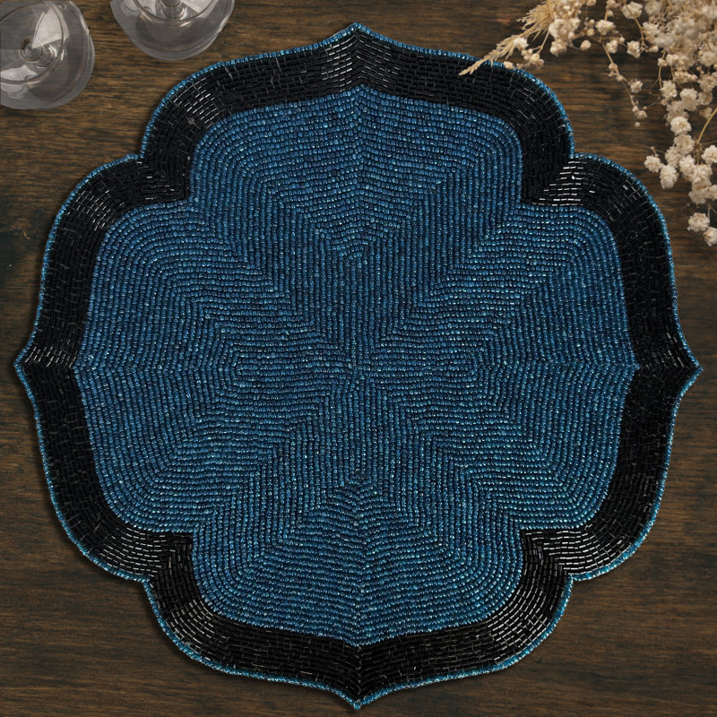 Ensemble de napperons de perles rondes faites à la main Dec-15 de 8 à 14 pouces pour table de salle à manger et décoration de Noël