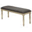 Banc rembourré gris antique en bois massif de 48 po de L 47,5 po, banc d'entrée gris antique