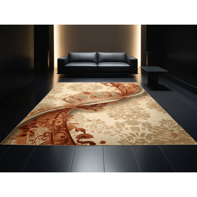 Tapis brun / beige beige lavable à la machine Kymani