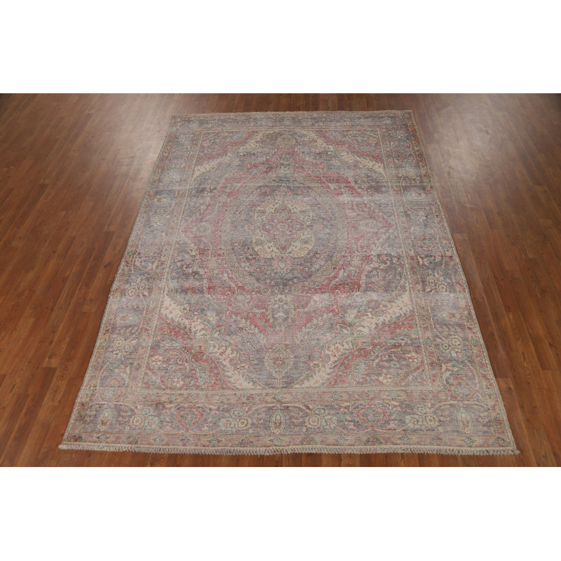 Tapis traditionnel rétro en laine 7 x 9