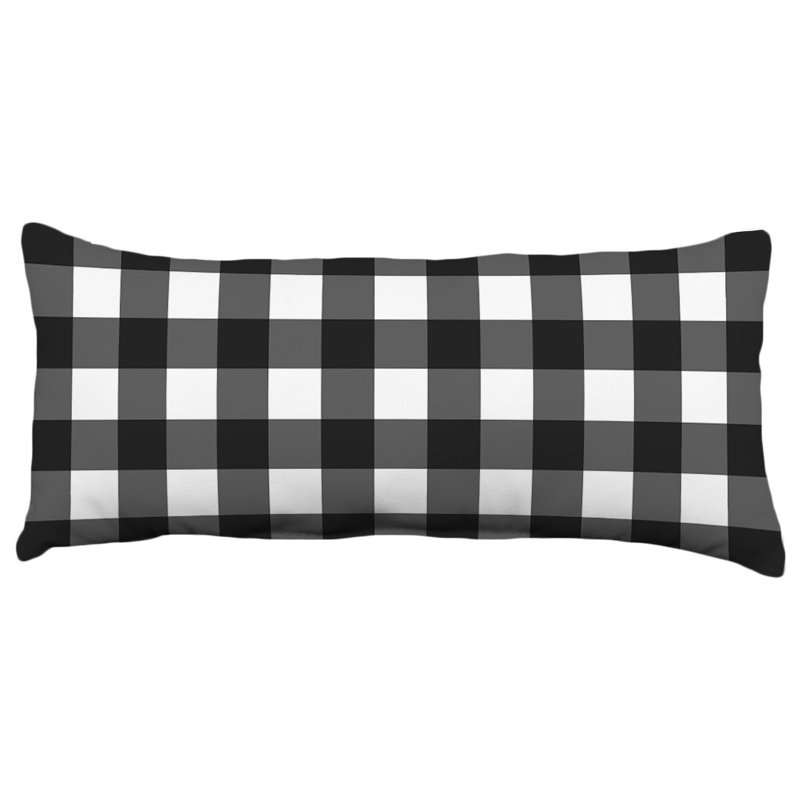 12Buffalo Plaid Double Sided Pillow, Black