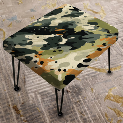 Green And Black Camouflage Chic - Camouflage Rectangle Ottoman